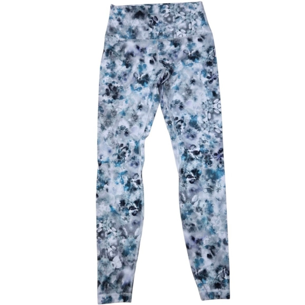 Lululemon Align Leggings Kaleidofloral Blue Floral Gray High Rise Yoga Size 4  6